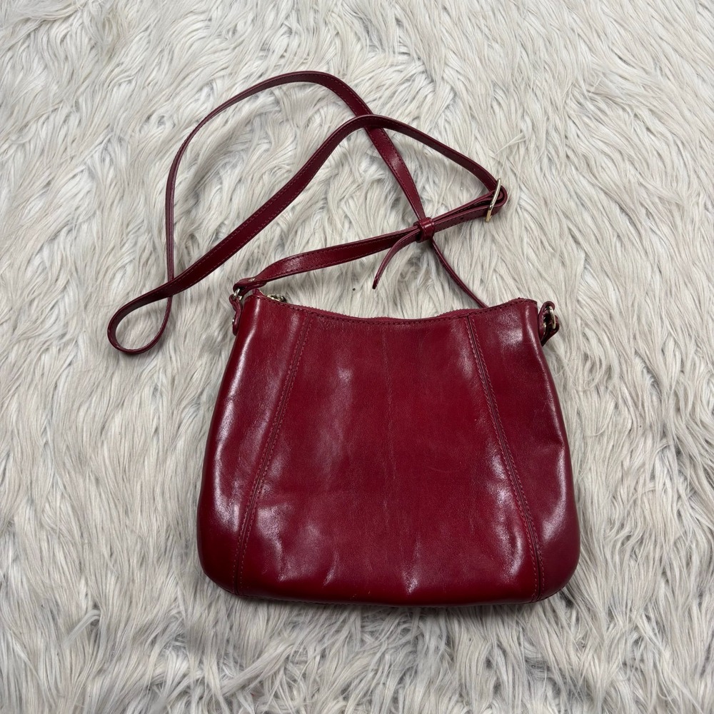 Monsac Red Leather Small Crossbody Purse Bag Retro Classic‎ Feminine Twee